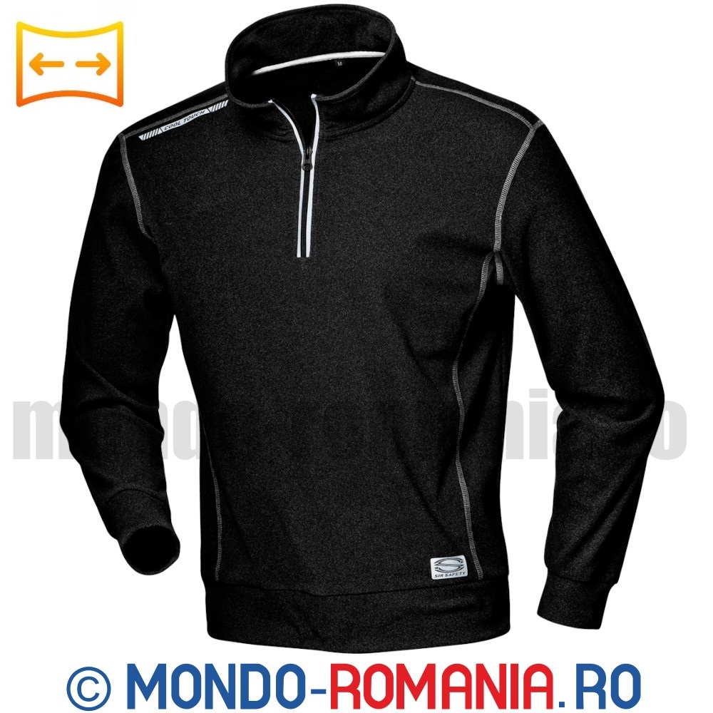 Hanorac negru din material elastic