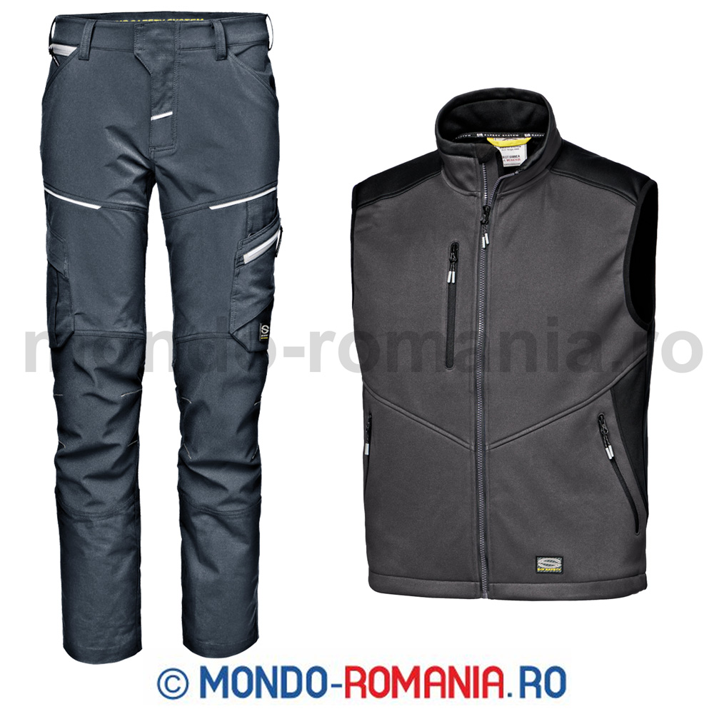 Pantaloni-GEMINI-Guard-GRI-si-Vesta-Softshell-GUINEA-gri