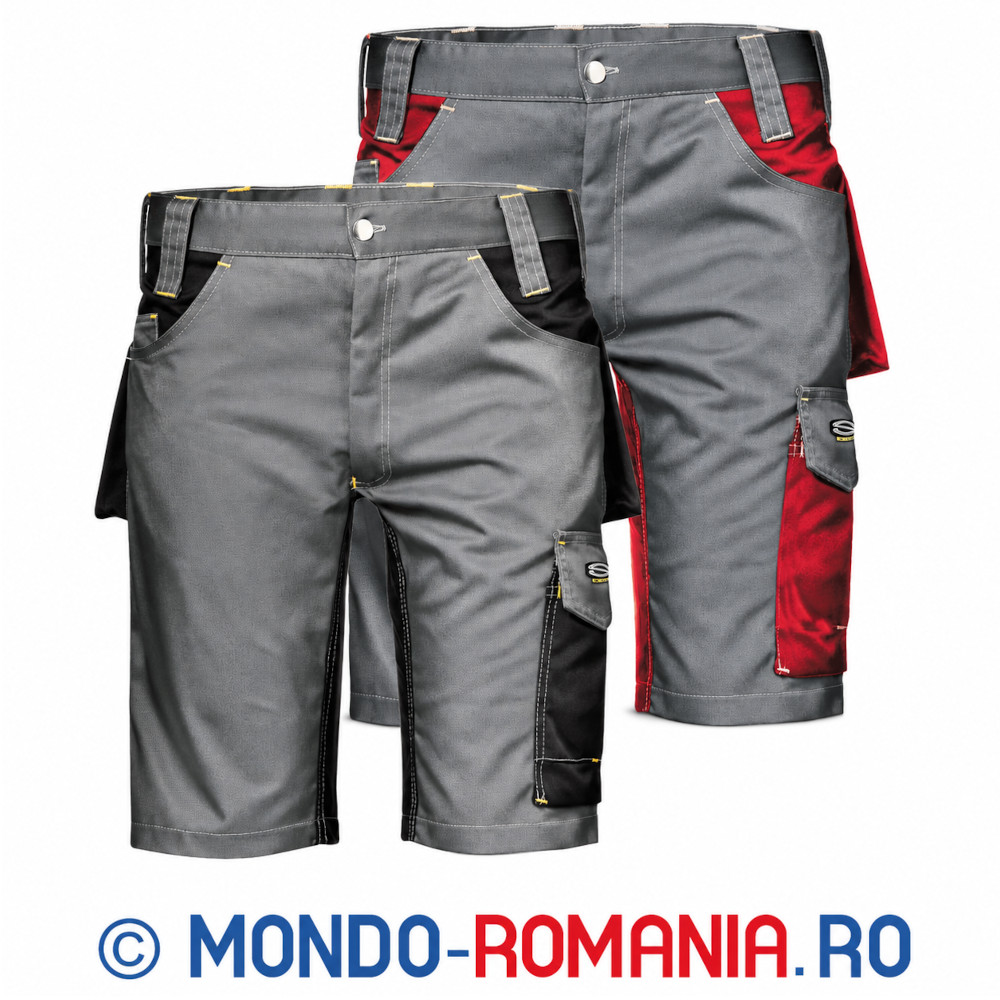 Pantaloni scurti FUSION gri-rosu - Echipamente de lucru