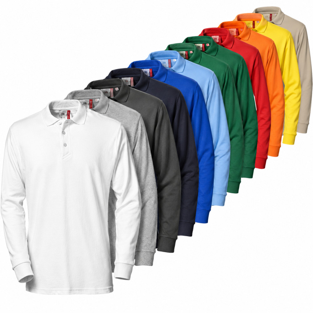 Tricou alb POLO cu maneca lunga - tricouri cu maneca lunga